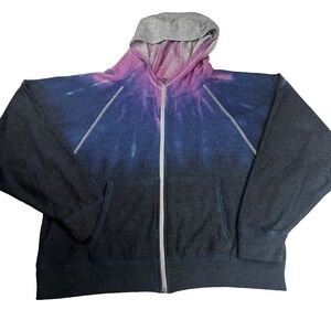 Chaser Tie-Dye Blue/Purple Lightweight Hoodie Hippie Boho Festival Size L